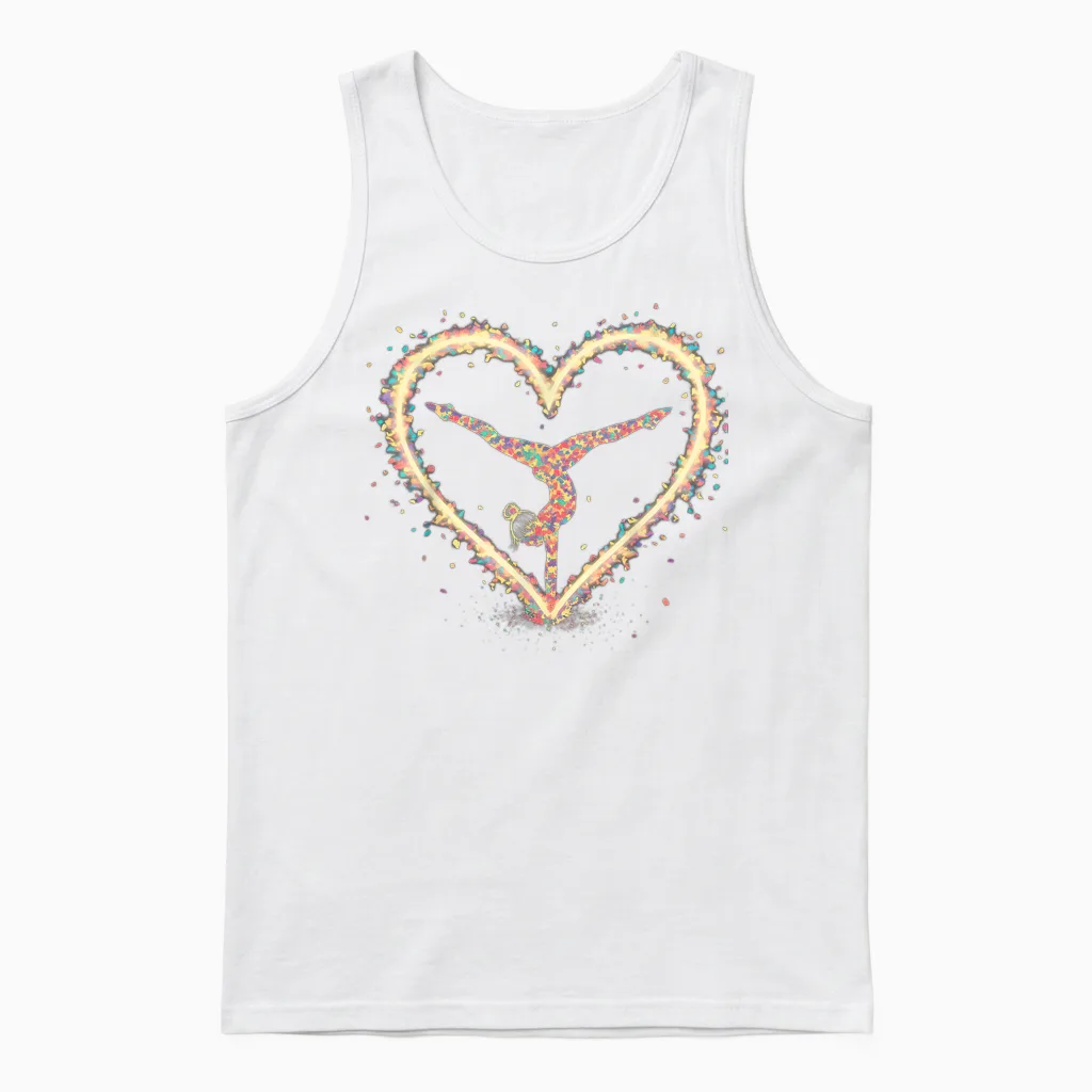 Gymnastics Gift Women's Girls Kids Rhythmic Gymnastics T-Shirt, Black Unisex Tank Top in White
