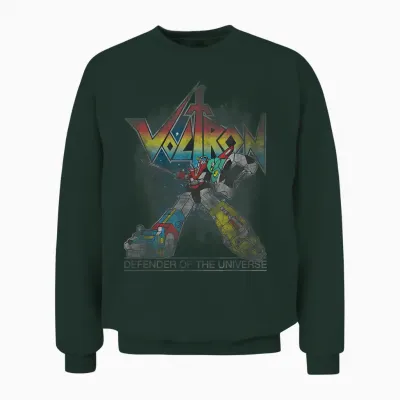 Voltron Retro Defender Rainbow Graphic Unisex Sweatshirt - Forest