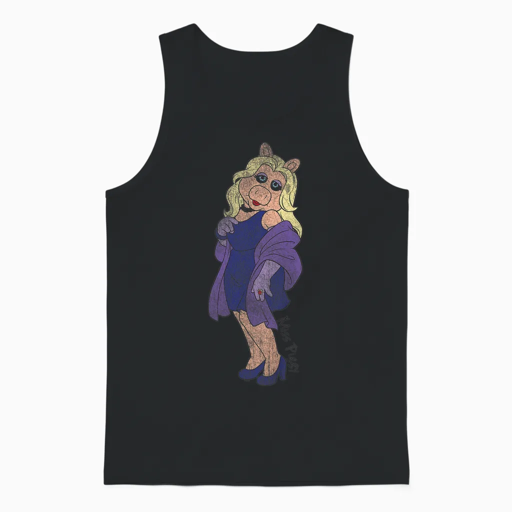 Kinder the Muppets Miss Piggy Classic Unisex Tank Top in Black