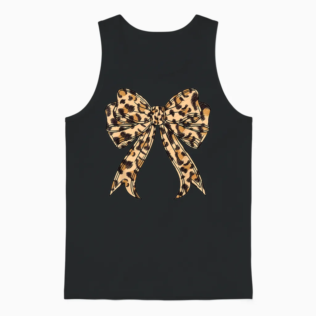 Kokette Schleife Leopard Gepard Print Für Frauen Mädchen Mädchen Mama Unisex Tank Top in Black